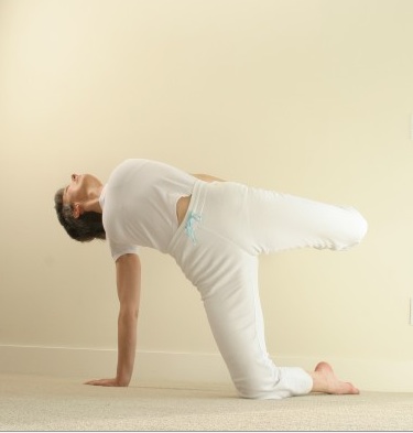 Balancing on the arms increases the strengthening, as the pose is very dynamic with constant small adjustments to keep balanced and move deeper into the stretch with each exhalation.