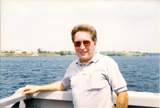 My youthful fifties, crossing the Saint Lawrence River heading into downtown Kingston, Ontario, Canada