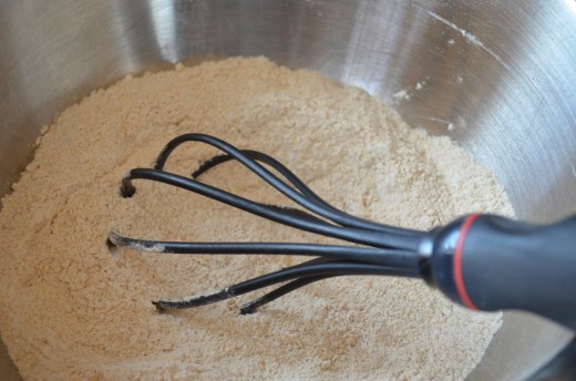 Mix all the dry ingredients with fork or whisk to break up any clumps of cream of tartar.