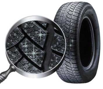 Studded tires give you extra traction -- or is that action? I get confused
