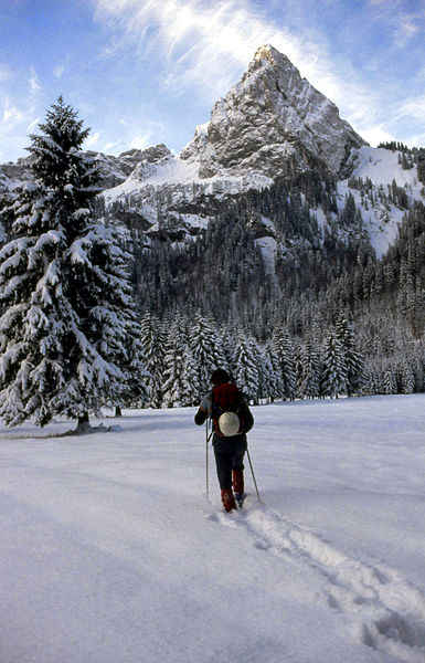 Geiselstein (Bavaria) in winter.