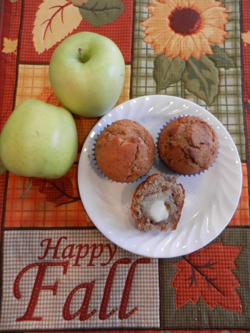 Warm apple muffins with a pat of butter! 