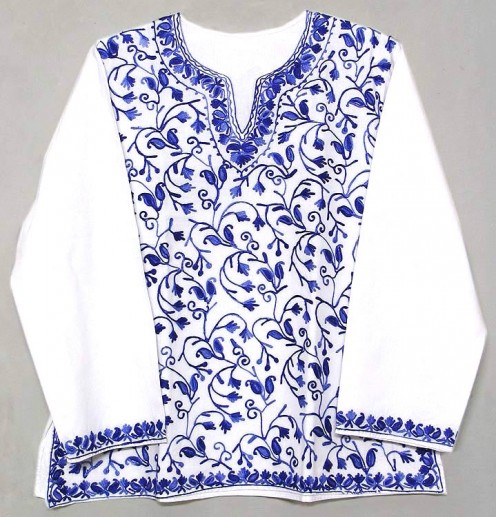 kashimiri embroidery on a kurta or a top