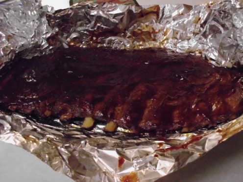 BBQ Pork Ribs cooked in an electric smoker