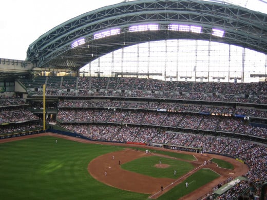 Miller Park with the roof open