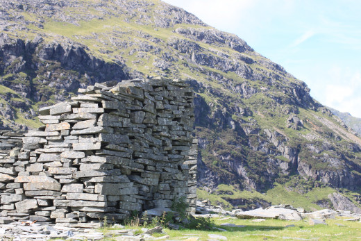 Remnants of the old state quarry at Coniston in the shadow of the Old Man