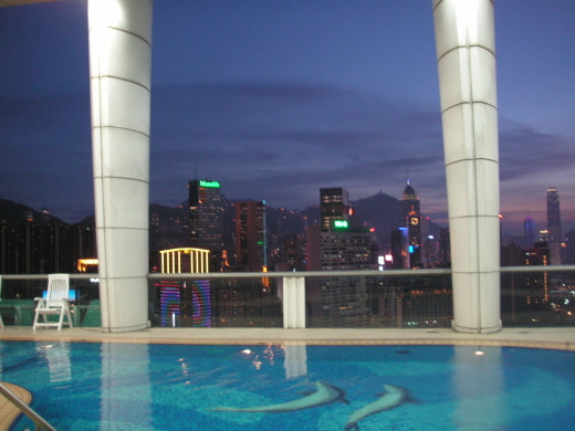 Rooftop pool at the Metropark with spectacular views over the city
