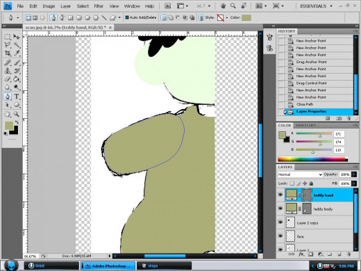Color the teddy costume.