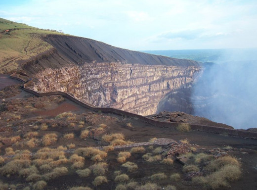 The crater of Volcano Masaya as seen from the overlook. 
