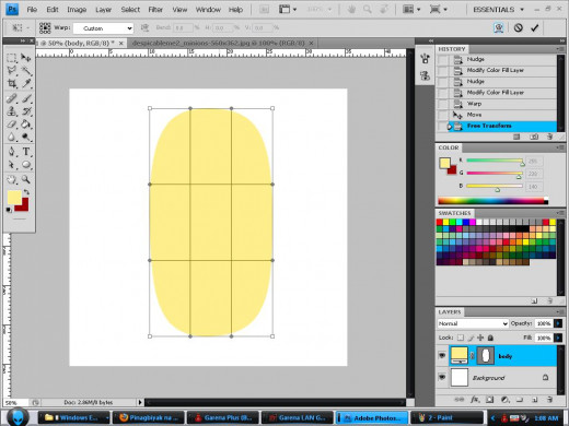Warp it to achieve desired shape.