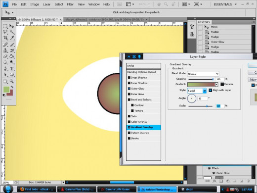 Apply gradient.