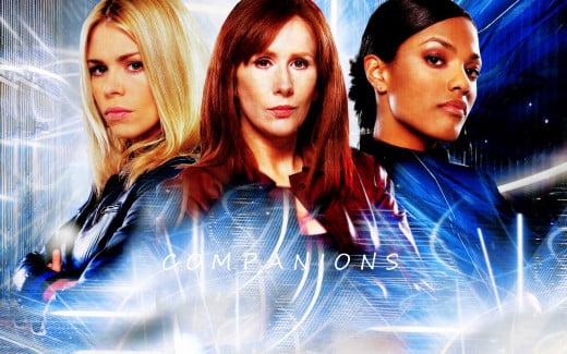 The three female companions of the 10th Doctor. Rose Tyler, Donna Noble, Martha Jones.