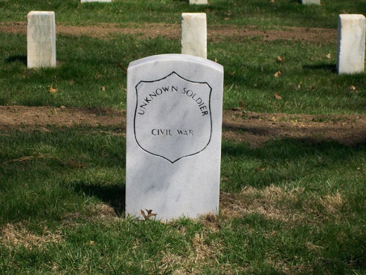Marker for an Unknown Civil War Soldier at New Albany National Cemetary. Memorial Day was originally a day for honoring fallen soldiers who died during the Civil War.