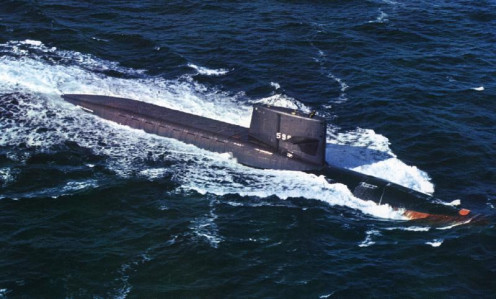 USS Washington US's first nuclear powered missile launching submarine