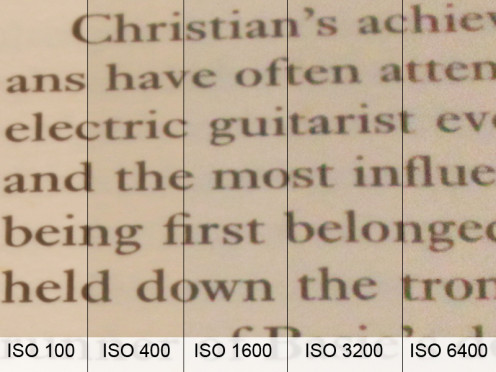 Grain increases in higher ISO settings