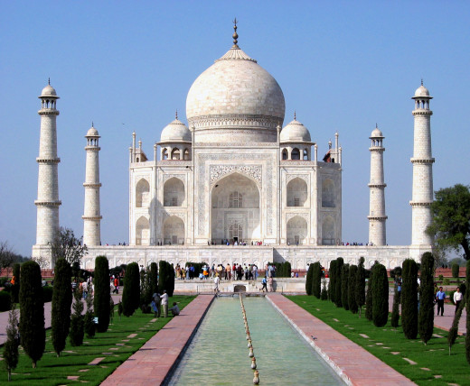 Taj Mahal, One of the seven wonders in the world, situated on the banks of the Yamuna River, Agra