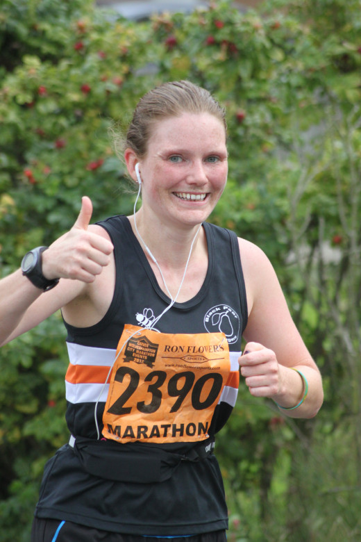 Keep smiling during that marathon.  Photo from the 2012 Wolverhampton Marathon