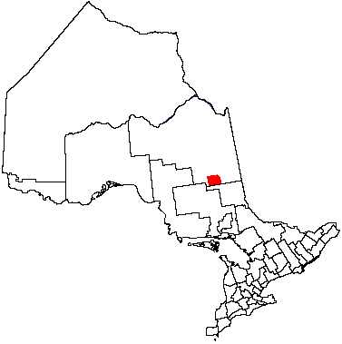 Map location of Timmins, Ontario 