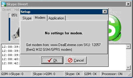 Modem settings