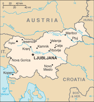 Map of Slovenia(CIA Factbook)