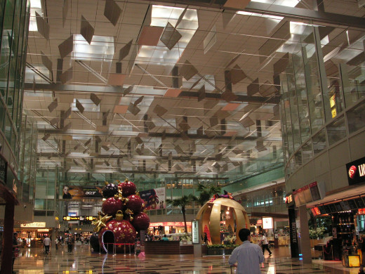 Singapore-Changi Terminal 3 Airside area with duty free shopping and entertainment galore