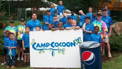 Campers and staff from Holly Blue cabin. 