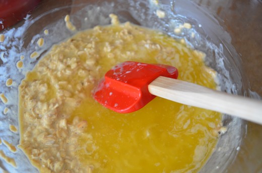 Cool melted butter to room temperature before adding.