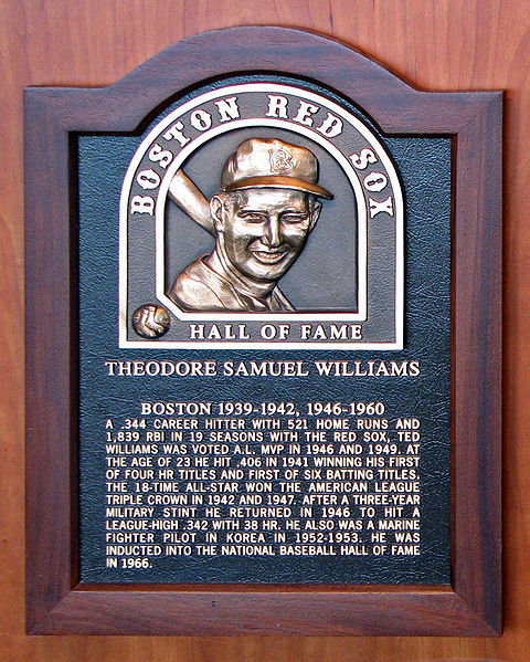 Ted Williams' plaque at Fenway Park
