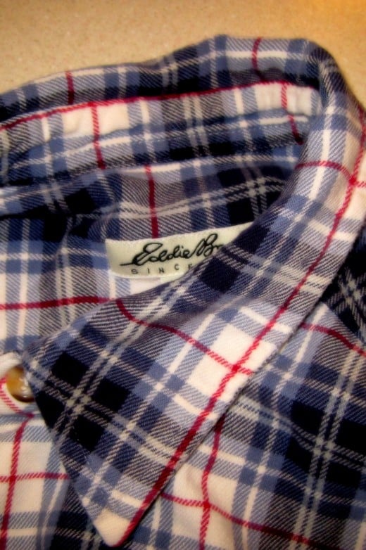 My favorite plaid shirt from "Eddie Bauer."
