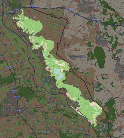 Map location of De Maasduinen National Park, The Netherlands