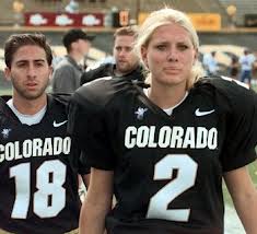 Katie Hnida, a once- kicker for Colorado.