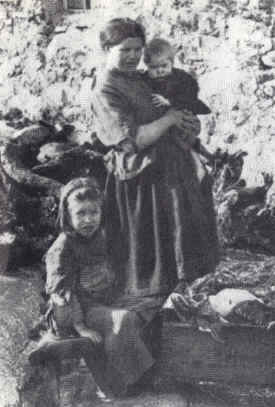 Irish mother with two children.