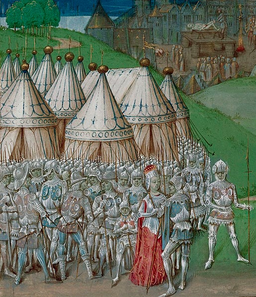Isabella and Mortimer with their troops