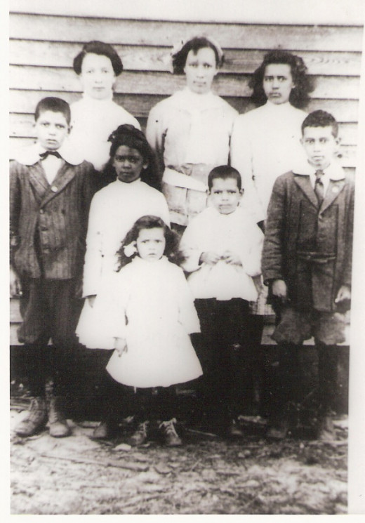 Gert (rear center) with some of her siblings.