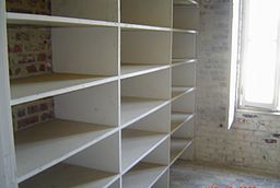 Start your pantry with a clean empty set of shelves.