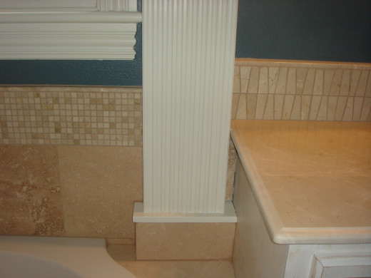 Close up of the variety of materials used to add texture and interest within the same color scheme.