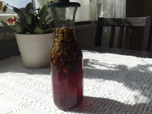 The liquor Hirkum Pirkum, made of crushed buds from the flower “St. John's wort” (Hypericum Perforatum) that are soaked in white spirit for a week.
