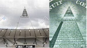 2012 Olympic Stadium light - exactly like pyramid and capstone on US dollar bill