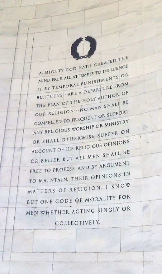 Thomas Jefferson opposed legislating morality.