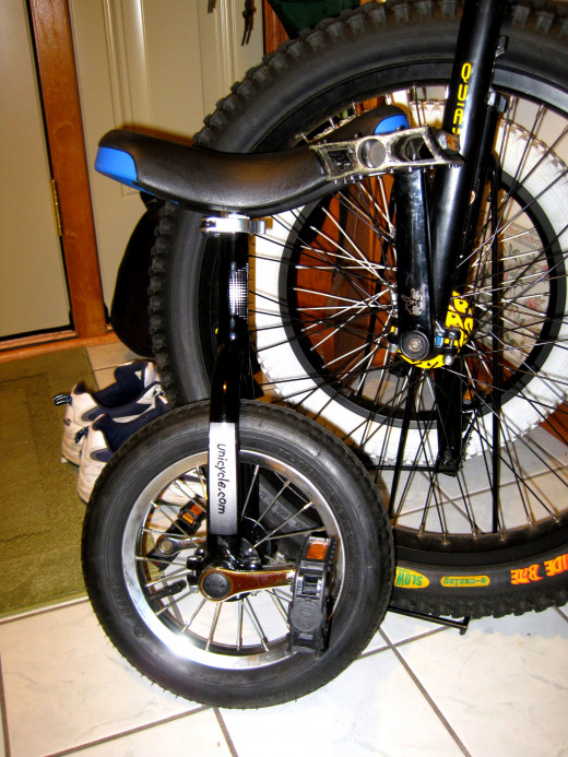 Newest and smallest unicycle in front.