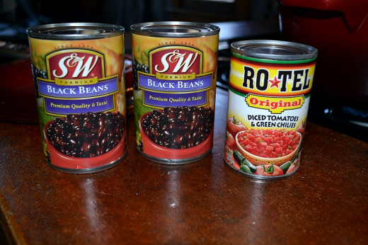 The canned ingredients... Rotel is a great product and adds so much flavor.