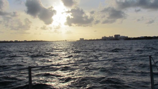 The sunset over was beautiful as we sailed and drank champayne and bahama momas. 