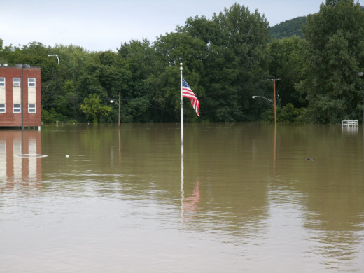 The flag pole at our high school's football field