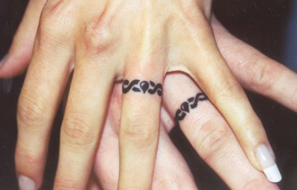 Wedding rings tattooed