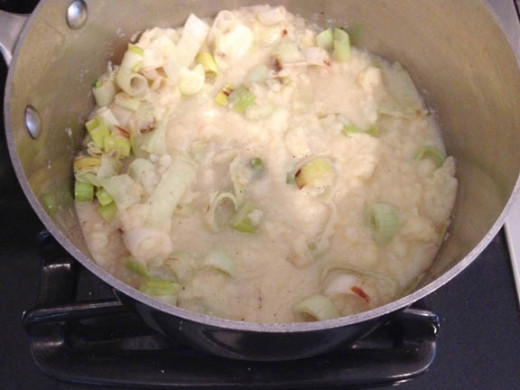 If you have leftover mashed potatoes, use those to make your vichyssoise. Simple cook the onions and add mashed potatoes to warm through.