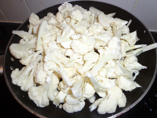 Cut pieces of cauliflower