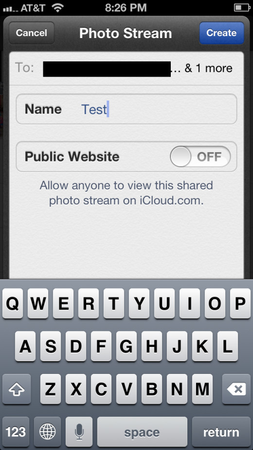 Fill in the requested information and then tap "Create."