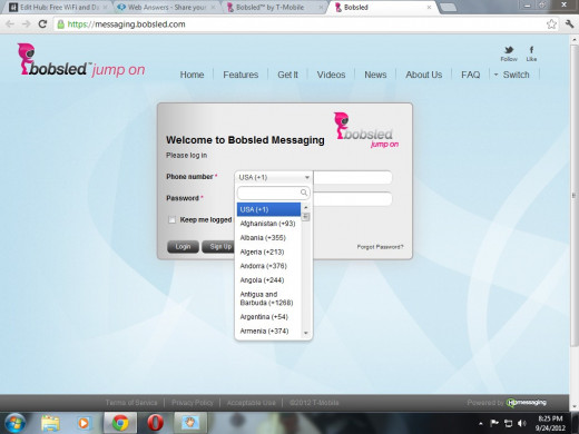 Screenshot from the browser based messaging app.  The picture above shows Bobsled running in Google Chrome on a Windows 7 PC.