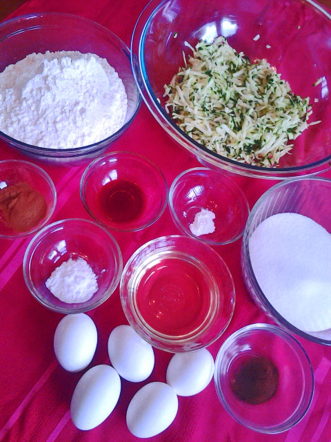Zucchini bread ingredients