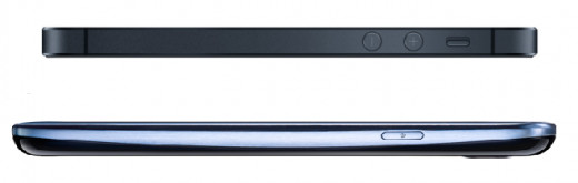 iPhone 5 (top) and Samsung Galaxy SIII (bottom)